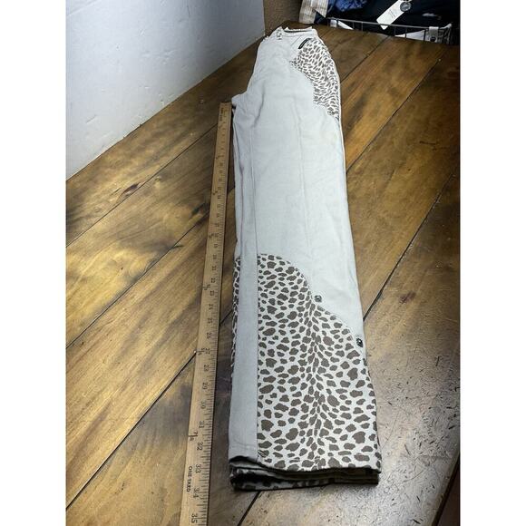 VTG Western Ethics Denim Jeans Size 1 Beige Leopard Bareback NWT - Picture 14 of 15